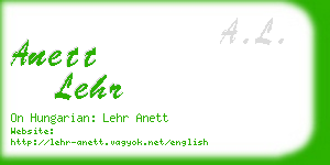 anett lehr business card